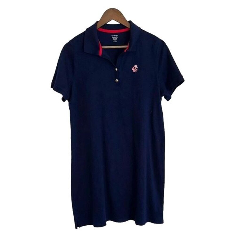 Kim Rogers navy blue nautical shift dress women PL